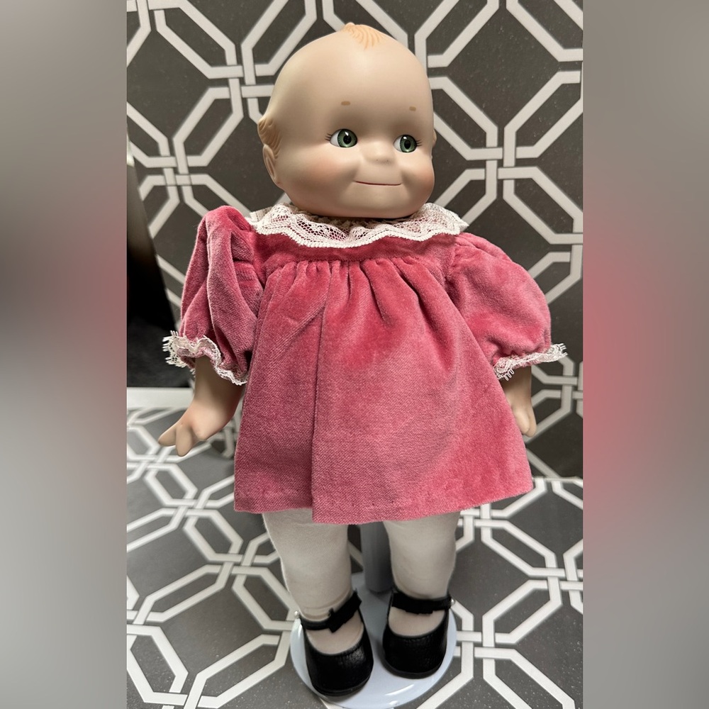 Ashton Drake 1997 Porcelain Baby Girl Doll And Stand - Like New